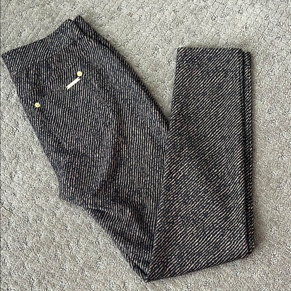 Michael Kors Black and Cream Patterned Trousers